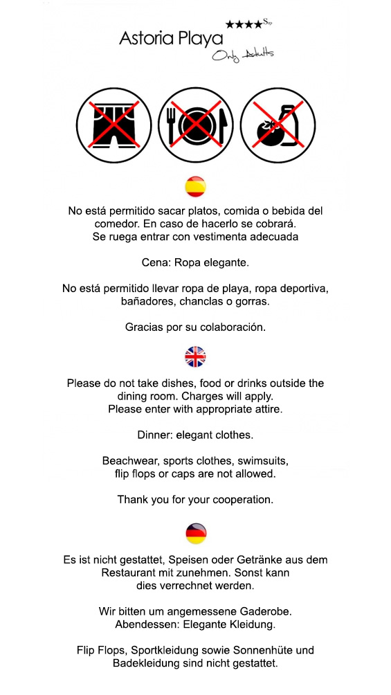 Código de vestimenta del restaurante buffet